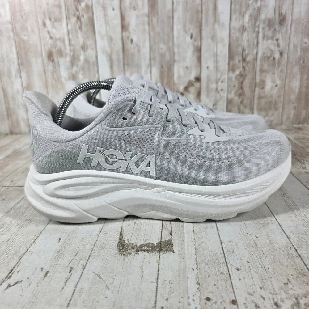 Hoka Clifton 10‎ Womens 11B Nimbus Cloud White Running Shoes 1162031 CRDS